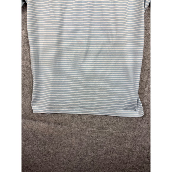 Peter Millar Crown Crafted Mens Medium Polo Shirt Blue White Striped Plymouth CC - Picture 9 of 10